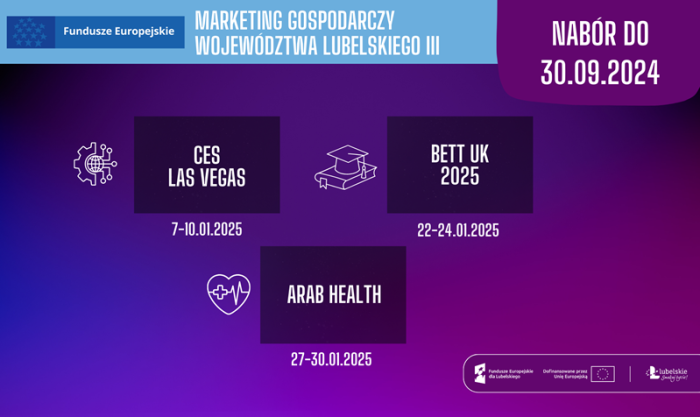 Miniaturka artykułu Przedsiębiorco Urząd Marszałkowski ogłasza nabory wniosków przedsiębiorców z sektora MŚP z województwa lubelskiego o udział w wyjazdach na misje gospodarcze oraz wydarzenia targowo – wystawiennicze