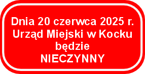 Miniaturka artykułu 20 czerwca br. Urząd Miejski w Kocku będzie NIECZYNNY