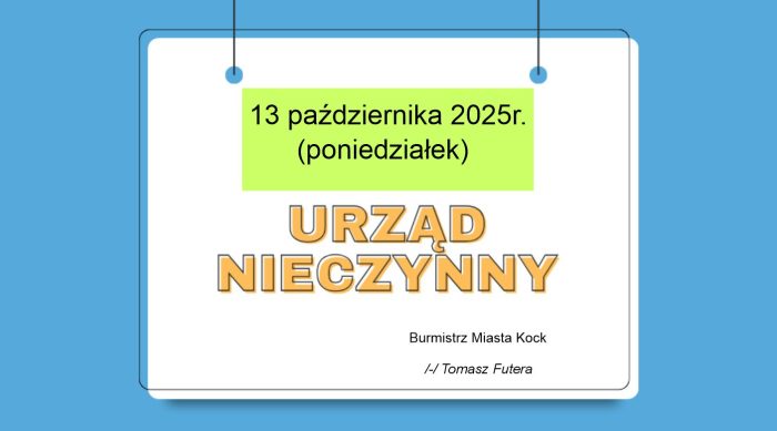 Miniaturka artykułu 13 października 2025 r. Urząd Miejski będzie nieczynny