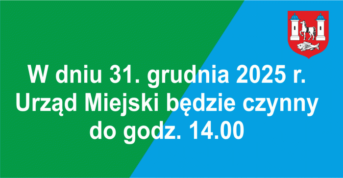 Miniaturka artykułu W dniu 31 grudnia  Urząd Miejski będzie czynny do godziny 14.00