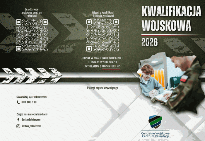 Miniaturka artykułu Obwieszczenie Wojewody Lubelskiego o przeprowadzeniu klasyfikacji wojskowej w 2026 roku