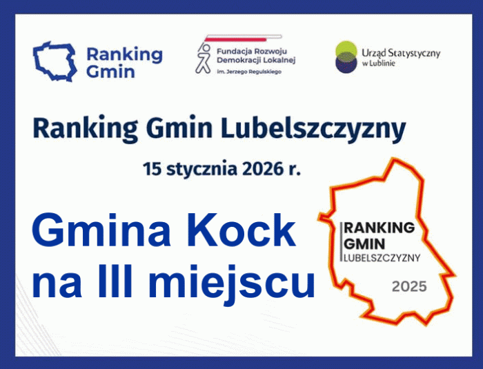 Miniaturka artykułu Gmina Kock trzecia w Rankingu Gmin Lubelszczyzny 2025