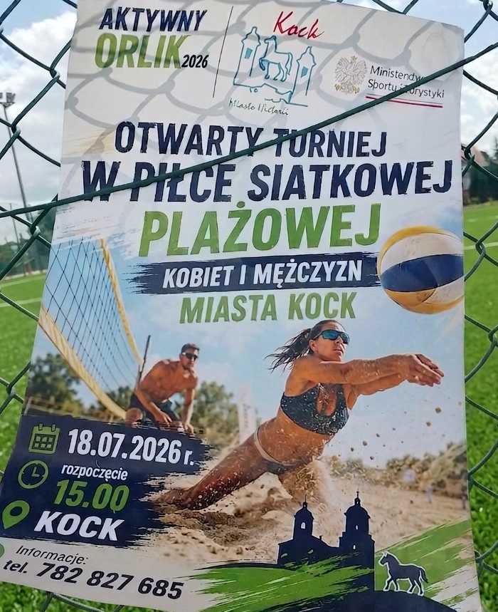 Miniaturka artykułu Siatkarskie emocje w Kocku za nami! – Otwarte Mistrzostwa Miasta Kock w siatkówce plażowej (kategoria 16+)